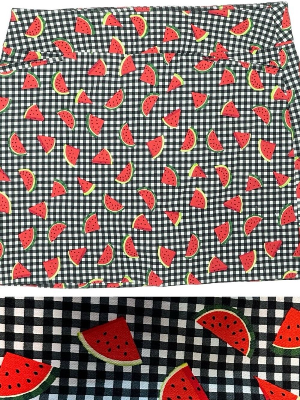 attyre Ladies sz 8 Tennis Golf Pickleball skort stretch PullOn Check Watermelon